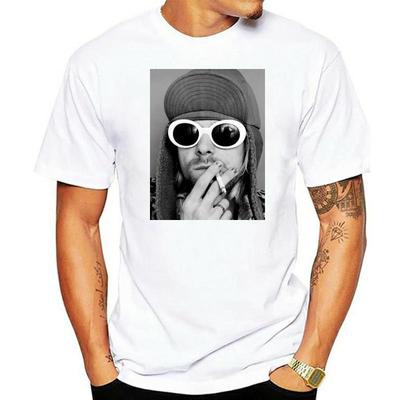 Kurt Smoking T Shirt Black Nirana Dae Cobain Grohl Grunge Punk Male Best Selling Kawaii