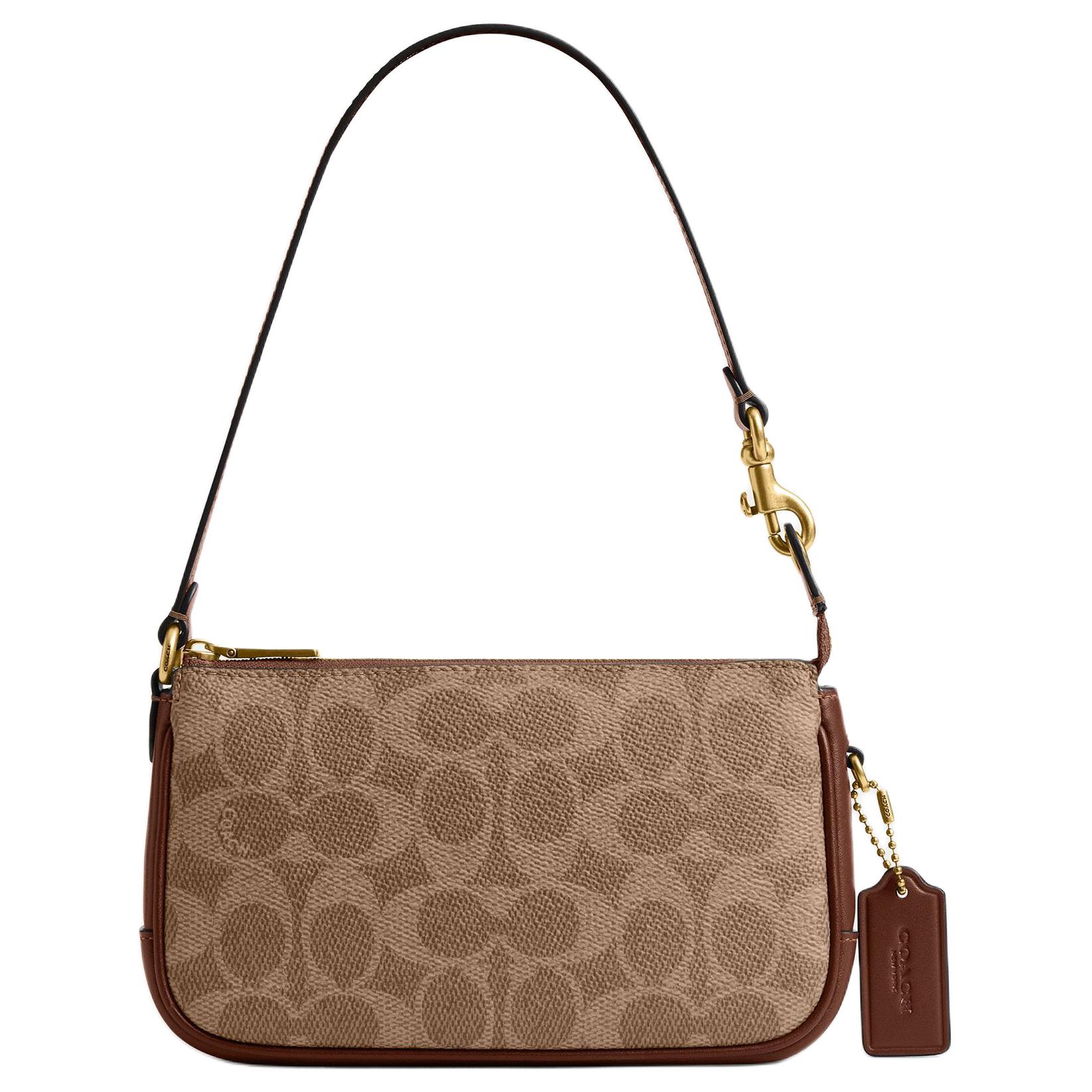 Coach Plaza 18 Brass Metal Hardware Faux Leather And Cowhide Handbag Small Women handbags Brown CCD38-B4N4 Basic Set (Bag+Dust Bag)