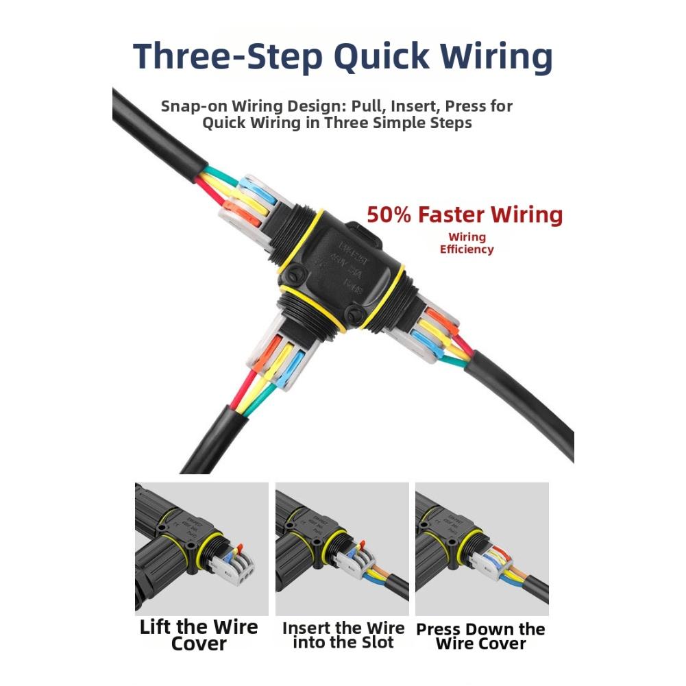IP68 Wasserdichte 3-Pin-Kabelverbinder für Elektrische Außenanschlüsse einschließlich Erdkabel Einfache Installation