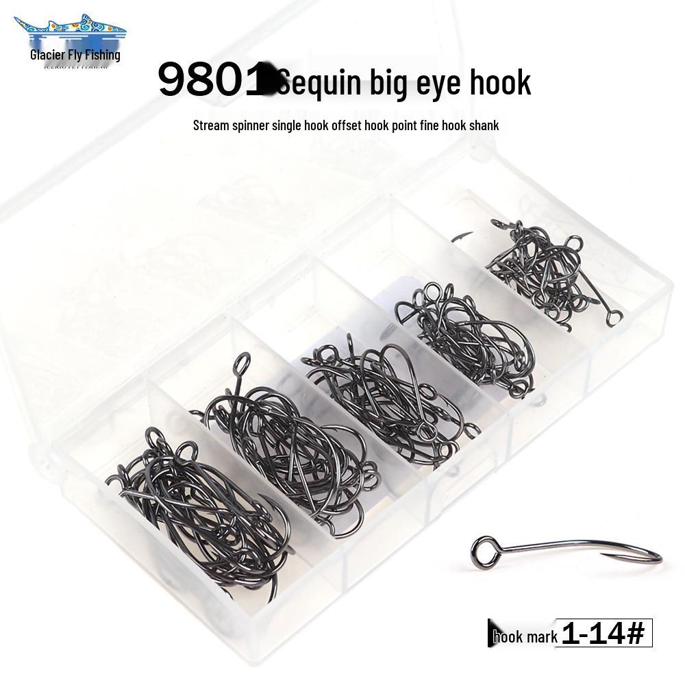 

9801 Набор крючков для спиннинговой приманки - Безбородочные, Большое ушко, Тонкая проволока, Большой рукав 8#