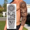 1 Blatt Stammestotem Vollarm Temporäre Tattoos Für Frauen Männer Fake Ärmel Maori Tattoo Aufkleber Körperkunst Zeichnung Oberschenkel Bein Groß