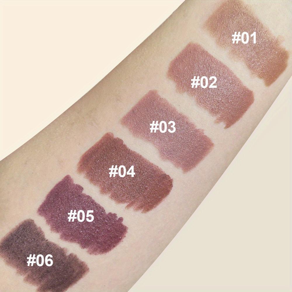 6-Color Chocolate Shaded Matte Lipstick - Rich & Dense Texture, Vibrant Long-Wear, Easy Lip Contouring Lip Gloss Lip Makeup