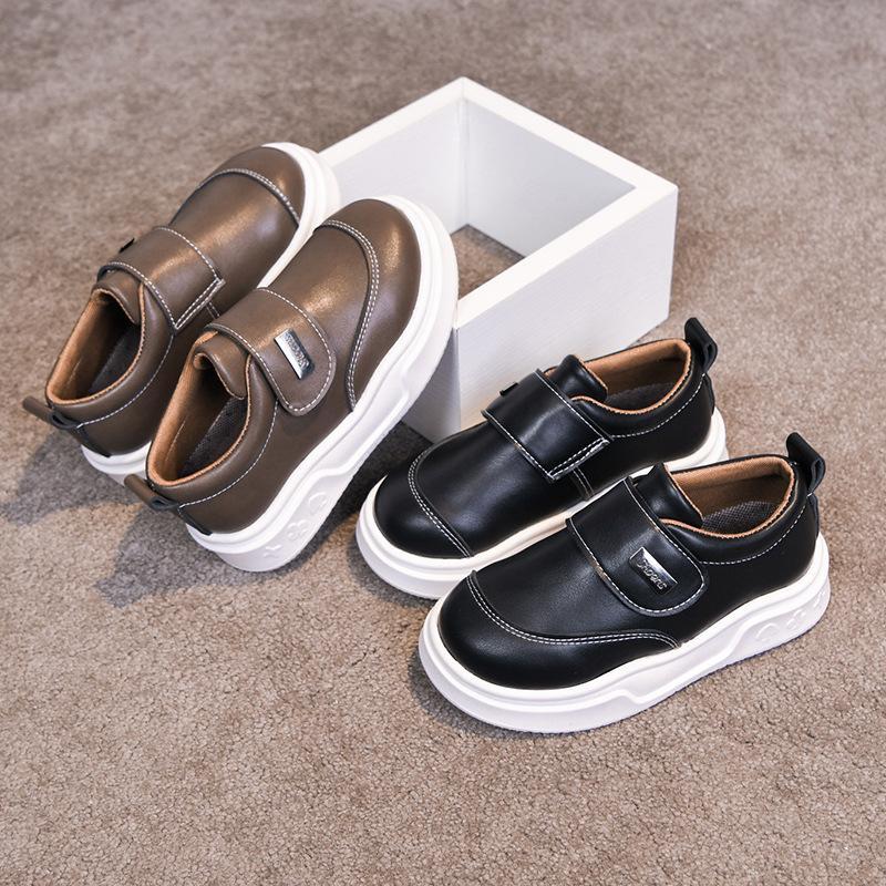 2026Spring and Autumn New Children's Casual Sneakers, Boys' British Style Lightweight Soft-Soled Versatile Sports Shoes, Leather Shoes