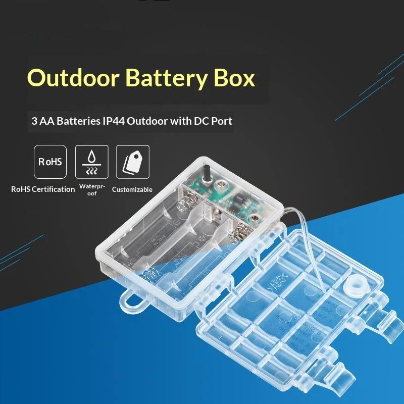 3 Sections AA Battery Holder No.5 Waterproof And Dustproof Battery Cartridge With Timing Function