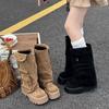 High Quality Fashion Retro Women's Platform Boots European American Style Thick-soled Pocket Pant Tube Women's Boots Botas Mujer