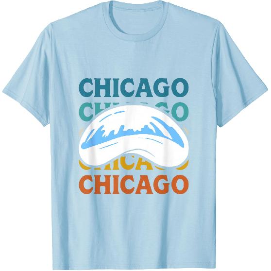 Chicago Cloud Gate Sculpture Vintage Retro Travel Souvenir T-Shirt