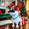 3698-Piece Mini Dog Building Block Toy - Cute DIY Puzzle, Brown and White Pixel Design, Interlocking Plastic Blocks, Suitable for Parties