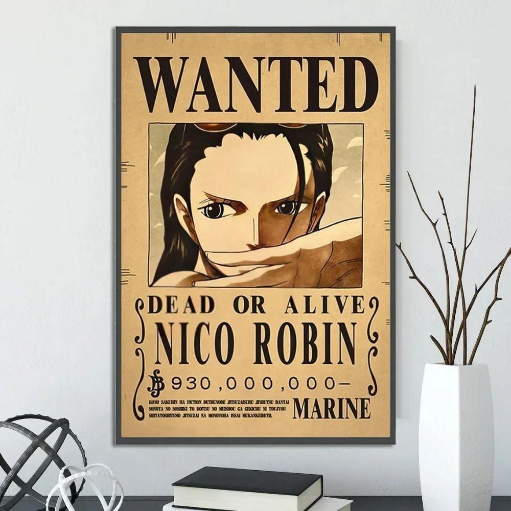 

One Piece Плакат з розшуком Луффі Аніме Металева картина Подарунок для вітальні