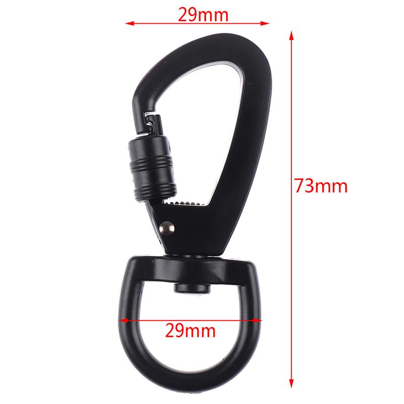 1Pc Outdoor D-Type Buckle Auto Locking Carabiner With Swivel Rotating Ring