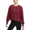 Sportswear Luxe Waffle Long Sleeve Crew Women Tops Dark-Red HV8466677