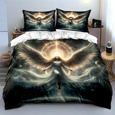 Guardian Angel Wings Galaxy Bedding Set Bedding Set (1 Duvet Cover, 2 Pillowcases, Duvet Not Included)