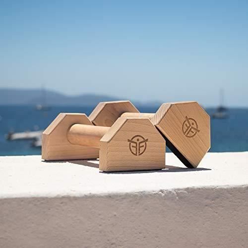 Parallettes en Bois - Eric Flag - 23 cm - 1,3 kg - Fabriquées à la Main