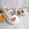 2025 New Trendy Brand Girls' Shoes Children's Foreign Style Love Rhinestone Princess Shoes Little Girl Soft Sole Single Shoes Versatile