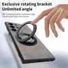 For Samsung Galaxy S23 S22 S21 Ultra Magsafe Case Wireless Charging Ring Holder  Plain Leather Matte Magnetic Shockproof Cover