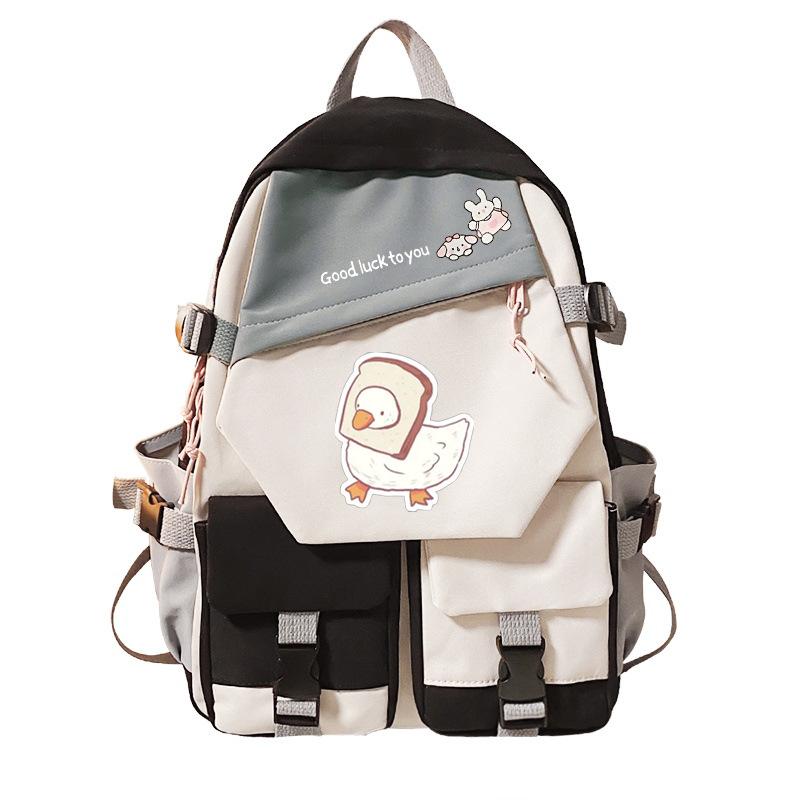 Goose Personalized Printing Korean Version Of Student Schoolbag Campus Color Matching Versatile Casual Backpack Trend