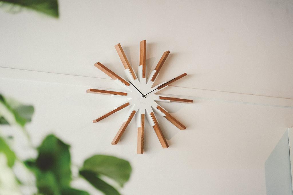 Interform Sirio Wall Clock Wood Sweep Movement 44cm CL-3346BK Black/White