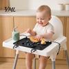 Multifunktionales Aktivitäts-Pad Silikon Baby-Tischset mit Saugnapf, Kleinkinder Essensmatte Fütterungsmatten Anti-Sturz-Seil, Faltbar für Kinder Einfach zu