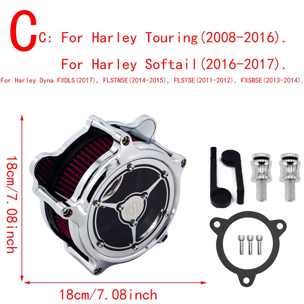 RSD Clarity Air Cleaner Intake Filter Chrome For Harley Sportster Iron 883 1200 Dyna Softail FXSTC Fat Bob Touring FLHT FLHTC