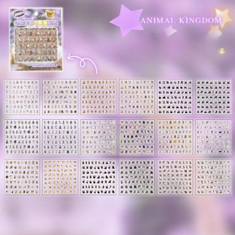 

Крихітний Милий Набір Мультяшних Наліпок Каваї Тварини Міні-Візерунки Наклейки для Манікюру Щоденника DIY INS Естетичні Матеріали для Скрапбукінгу