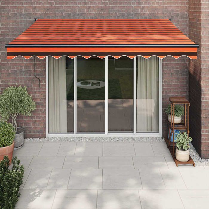 Auvent rétractable automatique orange et marron VIDAXL 3x2,5 m
