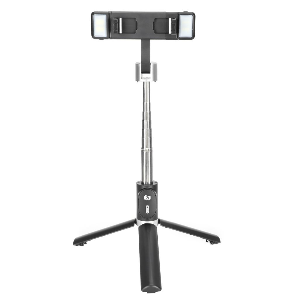 Tripod Selfie Stick with Light Mobile Phone Wireless Bluetooth Foldable Mini StandBlack