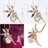 Stylish Angel Wing Pendant Necklace Floral Alloy Jewelry Gift For Women Corporate Event Souvenir