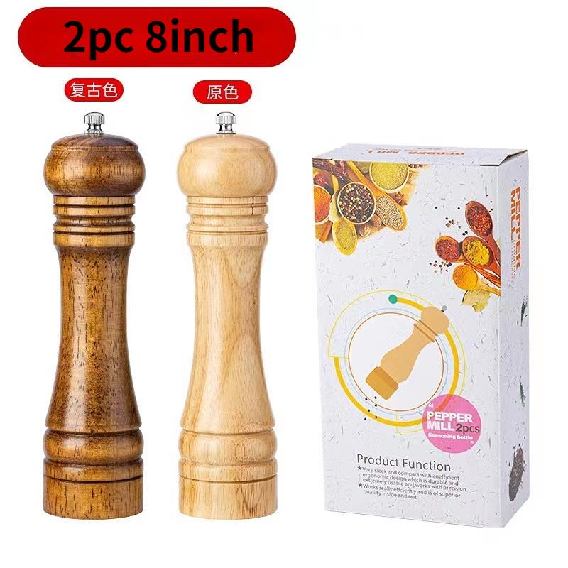 Hand Shake Pepper Grinder Kitchen Manual Solid Wood Pepper Black Pepper Mill Household Sea Salt Pepper Grinding Bottle