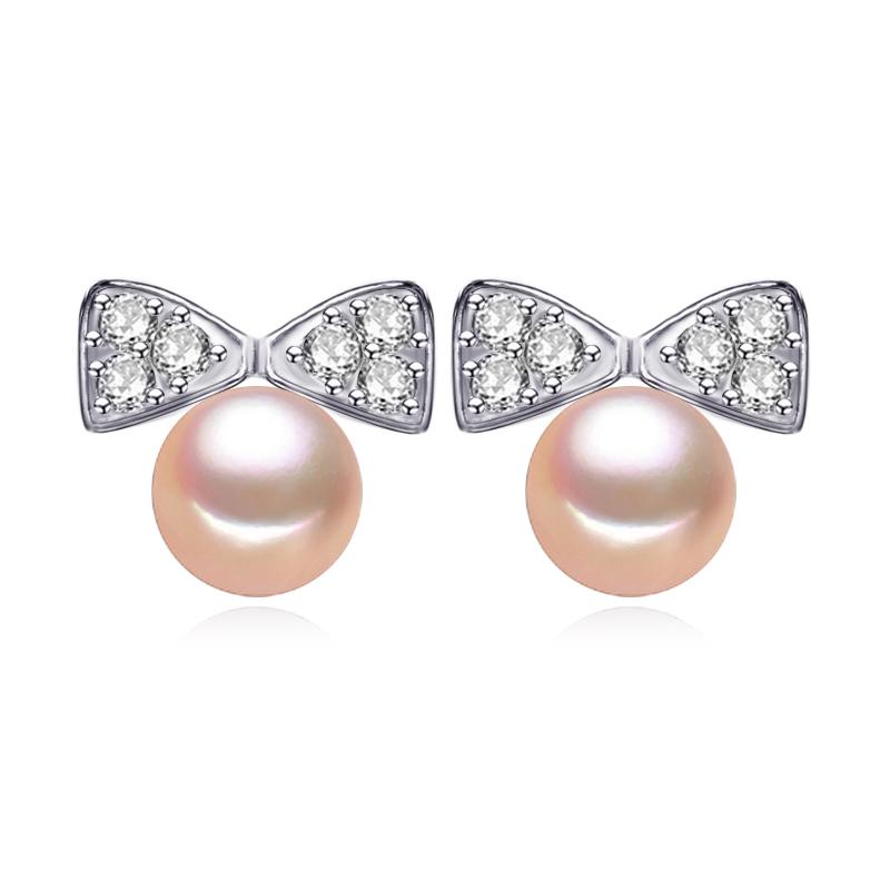 

LSOOYH богемные серьги с натуральным пресноводным жемчугом для женщин, серьги с кубическим цирконием, ювелирные изделия с жемчугом розовый