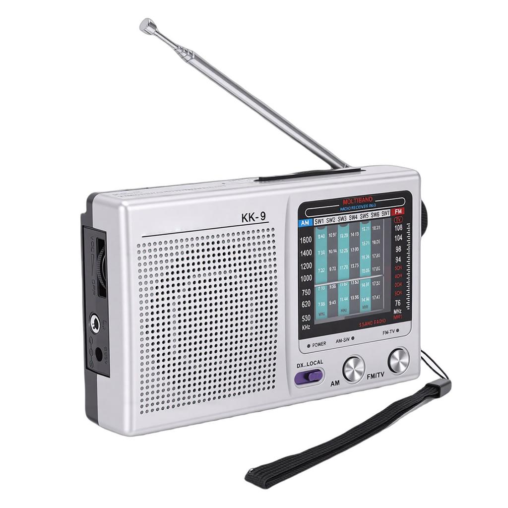 AM FM SW WB Radio Portable Shortwave Radio with 3.5mm Headphone Jack for Walking Travel Hiking