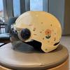 Universal Cute Cycling Half Helmet with Sun Protection for All Seasons - Certified Safety for Electric Vehicle Riders (Unisex)