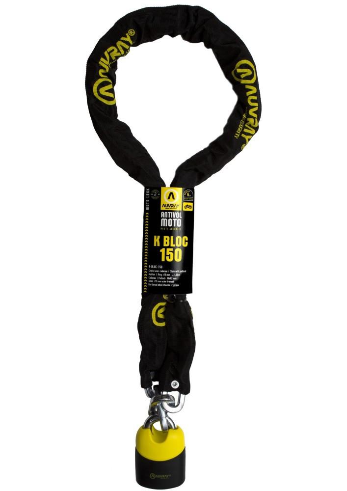 AUVRAY K-BLOC chain and padlock set - length 120cm, diameter 10mm