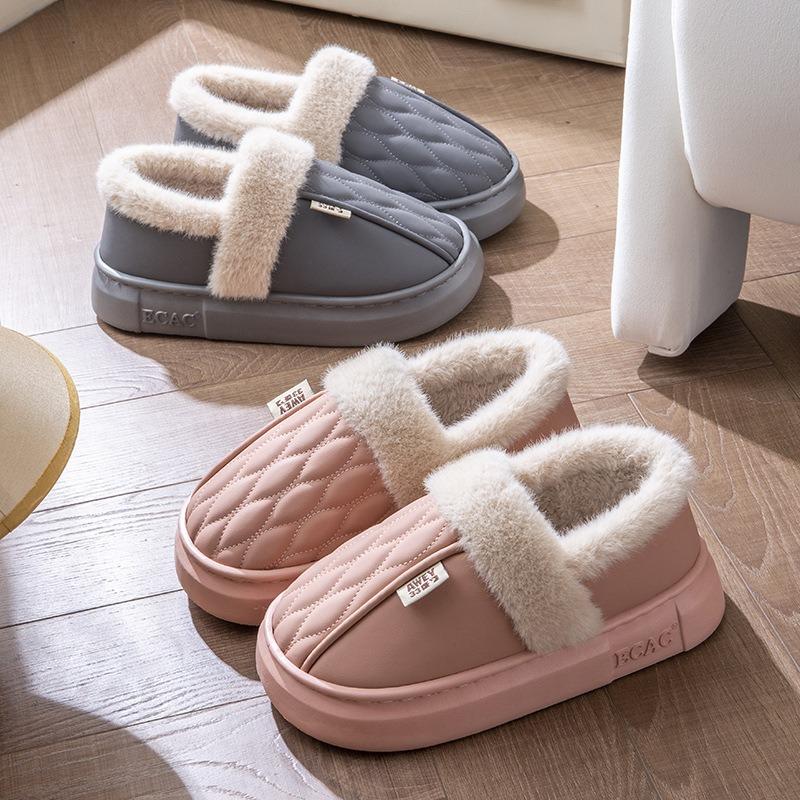 Cotton slippers women's new winter waterproof thick-bottomed indoor home heating household fluffy slippers women's outer wear