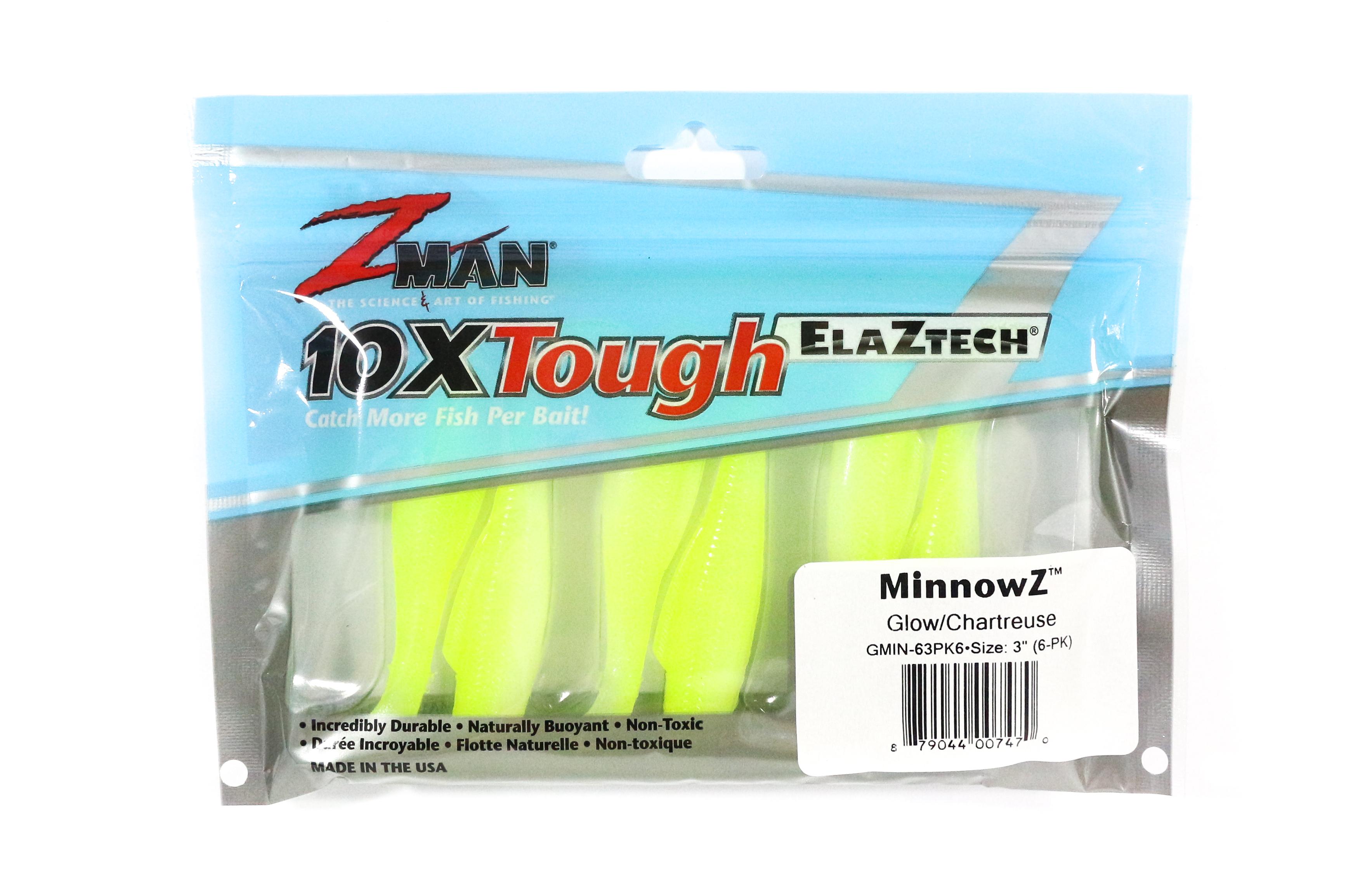 

Zman Soft Lure MinnowZ 3 Inch 6 per pack Chart Glow (7470)
