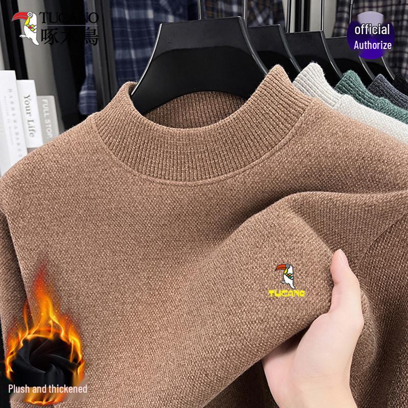 Woodpecker Men s Winter Thick Knit Half-High Collar Sweater L (suitable for 120-135 jin) верблюд
