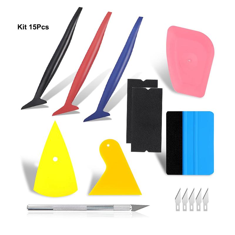 

Vinyl Wrap Tool Kit for Car Window Tint Installation Micro Squeegee Corner Scraper Vinyl Cutter Profession Car Wrap Kit 15-45pcs