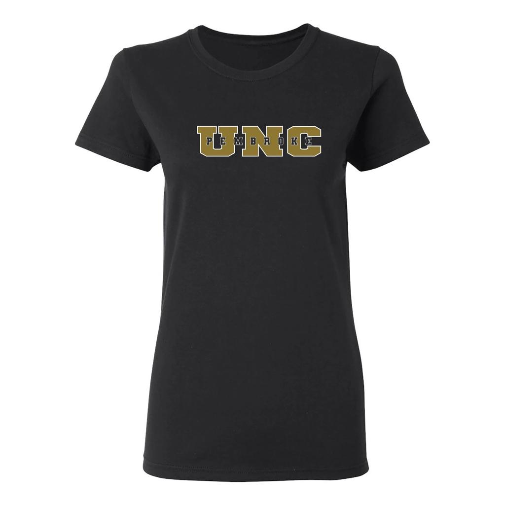 UNC Pembroke Basic Block Womens T-Shirt - Black