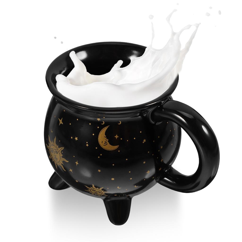 Coffee Cups Horror Mug Halloween for Drinks Ceramic Cauldron Drinking Cool Unique Mugs Black