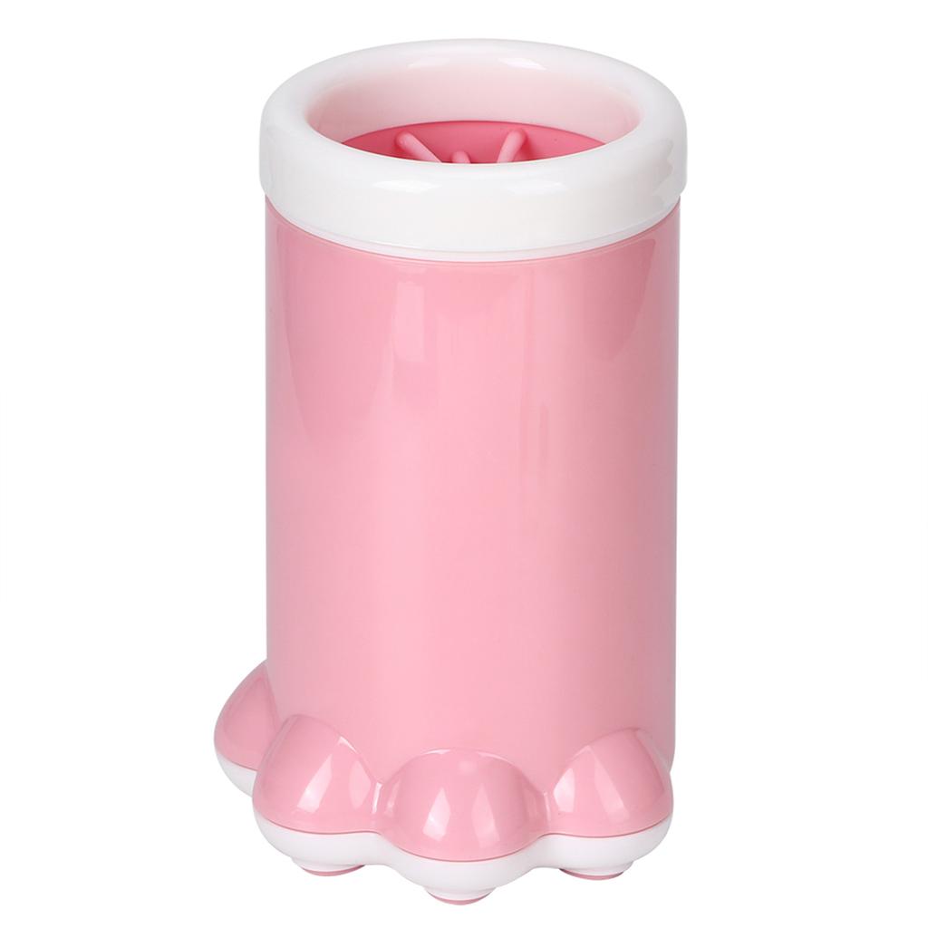 Cute Pet Cat Dog Dirty Paw Cleaning Cup Silicone Non Slip Cleaning Tool Grooming Cup(Pink )