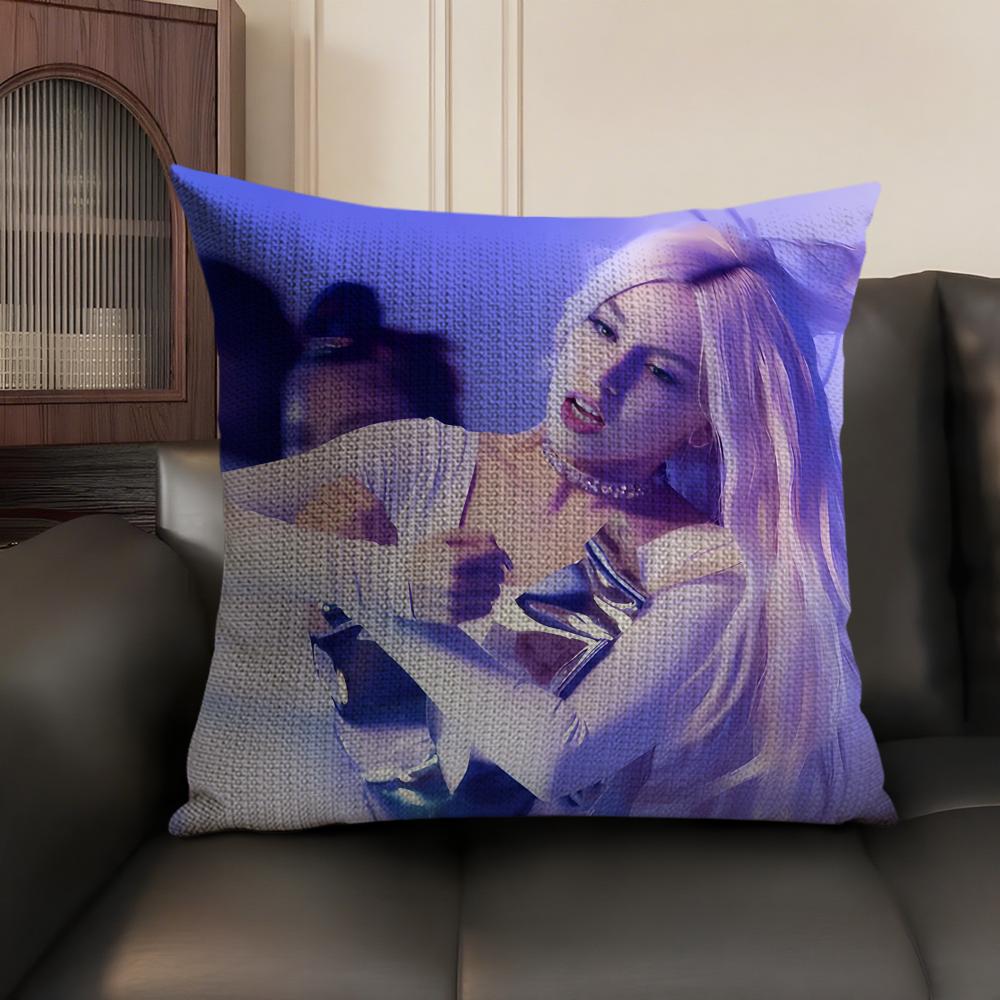 AAva MMax Pop Singer Cushion Cover Natural Linen Organic Fabric DoubleSided Printing Sofa Home Decor Gift Pillow Case