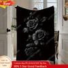 Black Rose Theme Printed Fleece Blanket - Soft and Warm Suitable for Sofa Bed Camping Machine Washable Custom Blankets