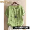 BITCED Damesmode Casual Effen Kleur Print Korte Mouw O-Hals Blouses & Shirts