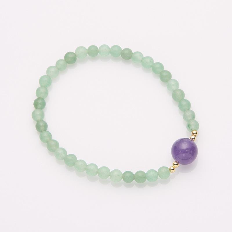 Xiaohongshu Natural 8MM Amethyst Bracelet - Elegant Purple Lavender Beaded Design for Women