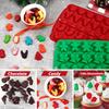 Christmas Candy Molds, 2 Pcs 30 Cavity Christmas Gummy Molds, Silicone Christmas Chocolate Molds, Red & Green