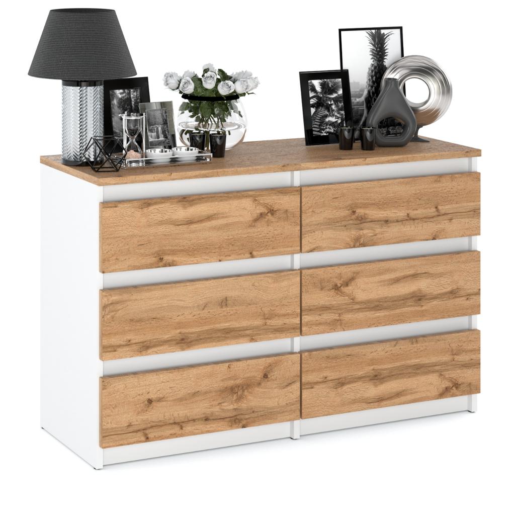 Wotan White Oak Chest of Drawers 100 CM TV Cabinet Sideboard Wardrobe Living Room