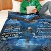 1pc Warm and Cozy Flannel Blanket for Grandson from Grandmom - Soft Throw Blanket for Couch, Bed, and Sofa