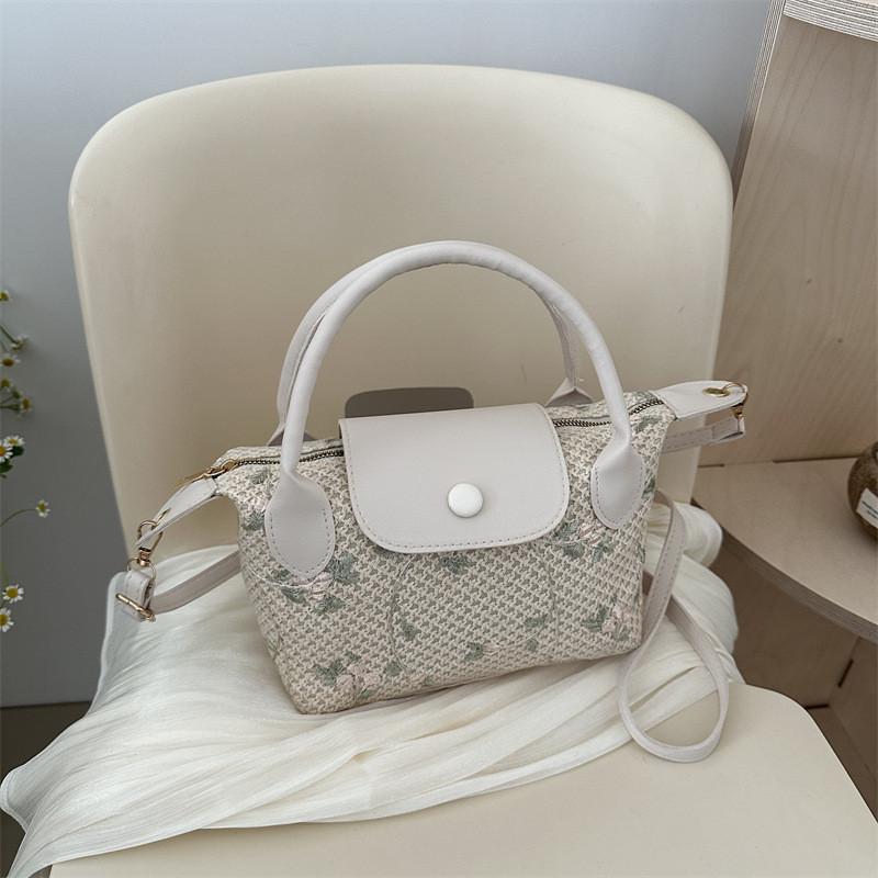 

Chic Woven Crossbody Bag For Women Fashionable Straw Shoulder Bag In White And Khaki белый