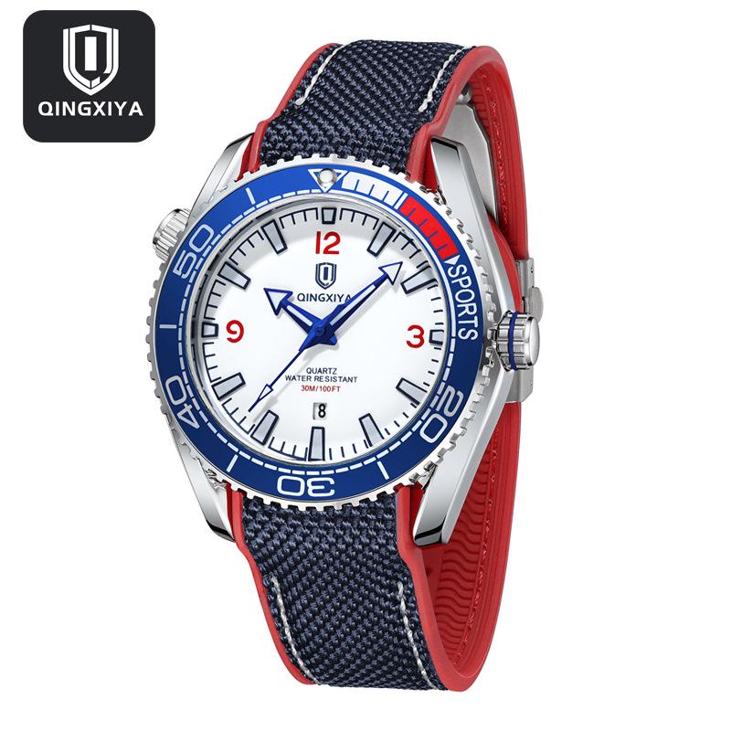 

QINGXIYA Men s Waterproof Sports Quartz Watch with Silicone Strap and Luminous Calendar