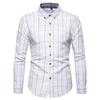 Men's Plaid Print Long Sleeve Button Up Shirts Slim Fit Casual Business Formal Dress Shirt Business Work Shirt for Men Breathable Soft Shirts