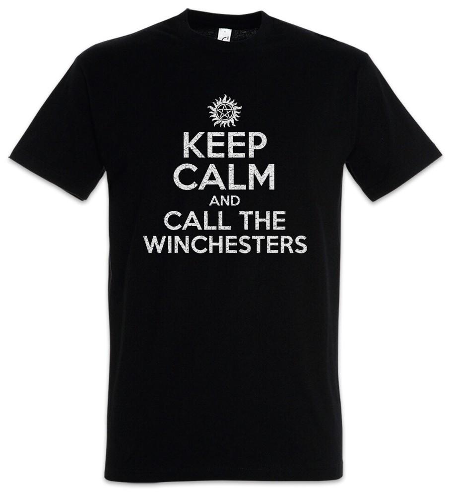 Keep Calm And Call The Winchesters T-Shirt Supernatural Fun Pentagram Sam Dean