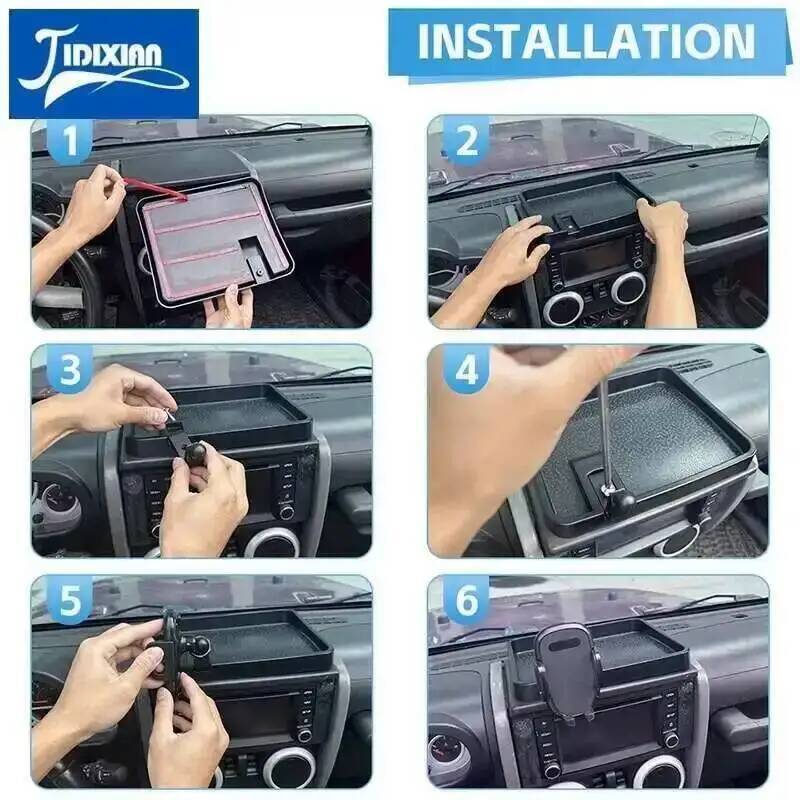 JIDIXIAN fit for Jeep Wrangler JK 2007 2008 2009 2010 Car Interior Center Console Phone Holder Storage Box Accessories
